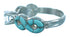 Cubic Zirconia Genuine Sterling Silver Turquoise Inlay Wedding Ring Size 5-3/4 LX113188